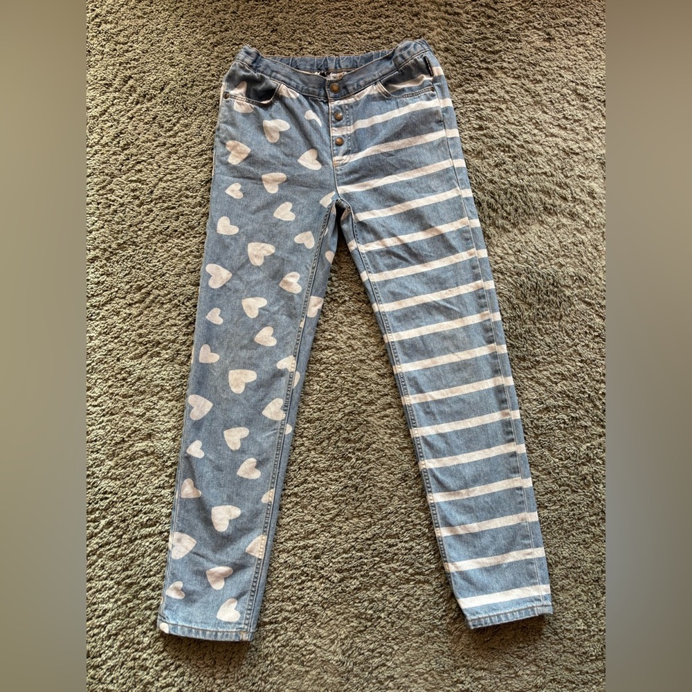 Polarn O. Pyret hearts and stripes jeans - kids 152cm 11-12 years